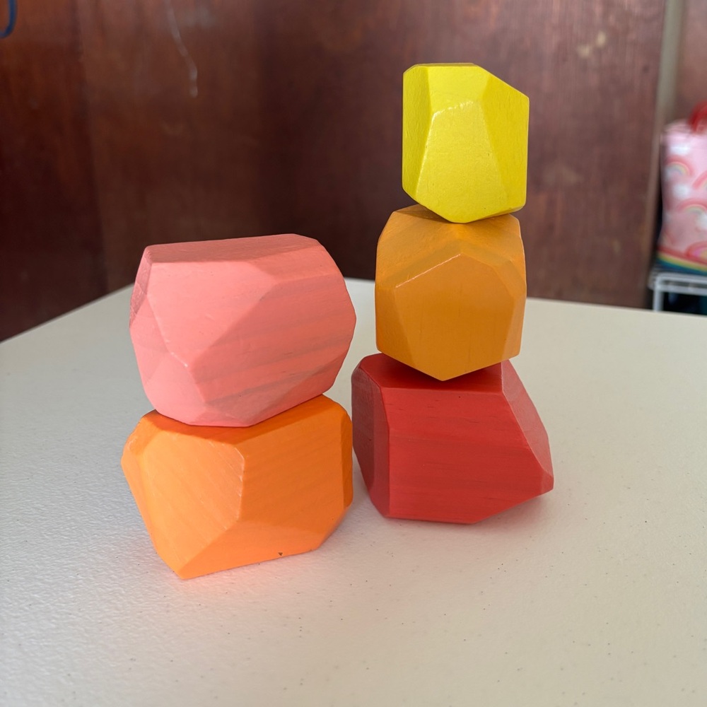Colorful Wooden Stacking Stones - Lovevery